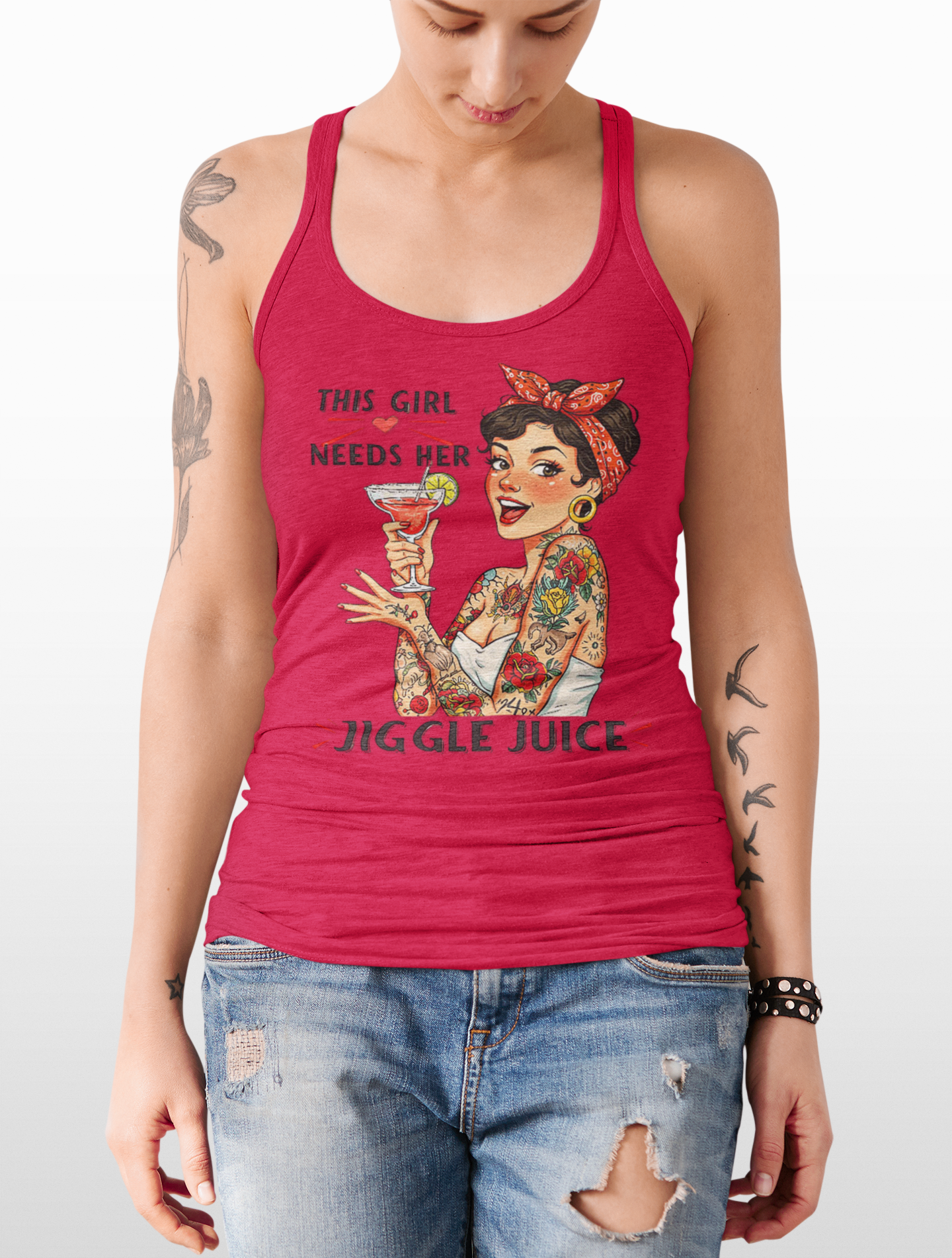 This Girl Needs Her Jiggle Juice Racerback Tank