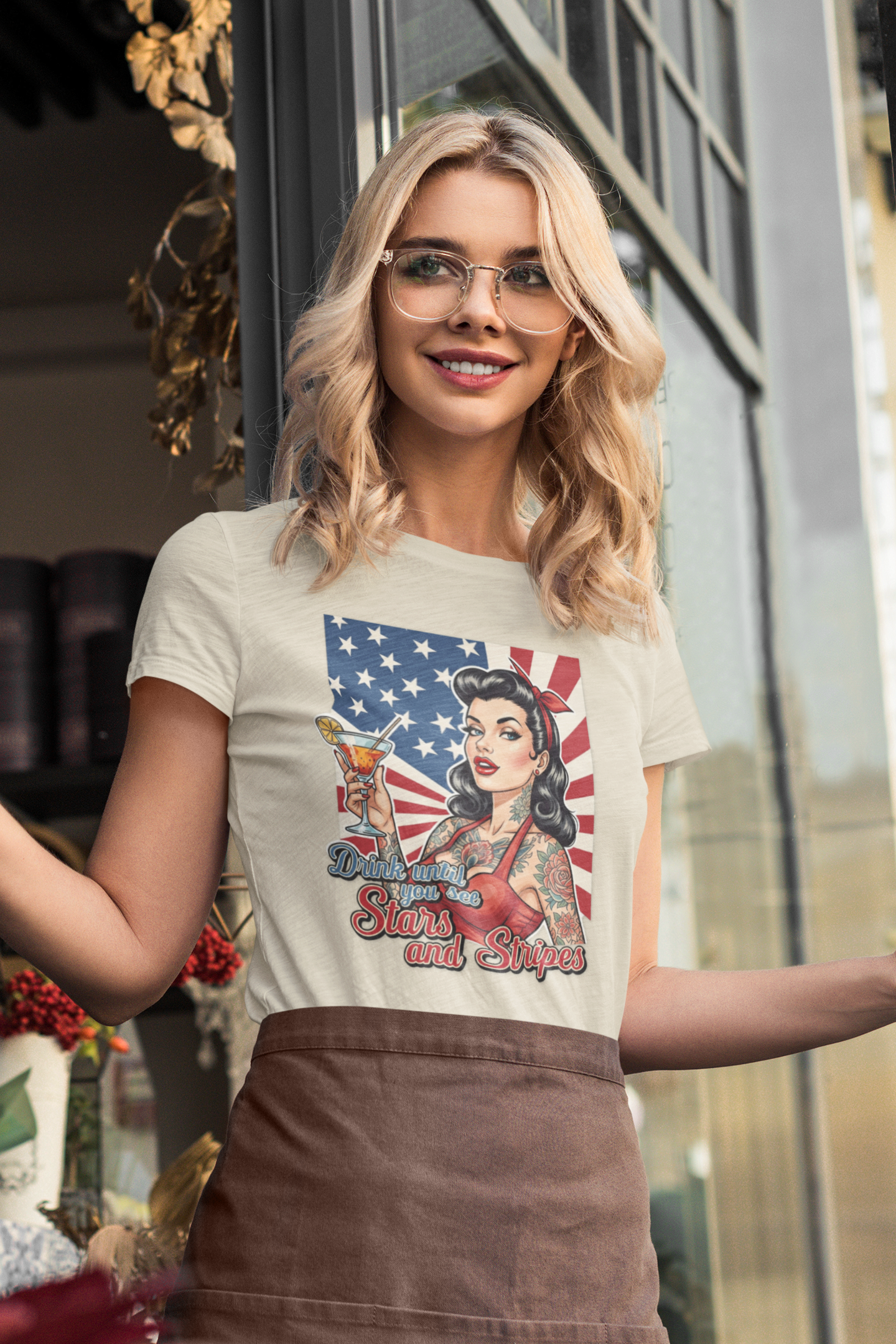 Drink Until You See Stars & Stripes Retro Graphic Tee