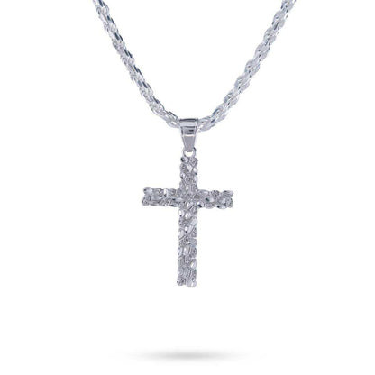 Nugget Cross Pendant in 925 Sterling Silver