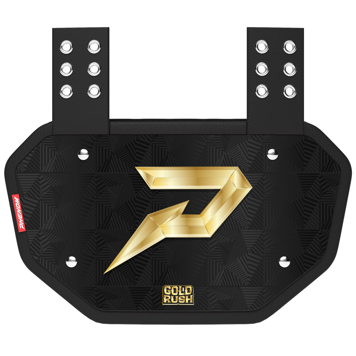 Phenom Elite Football Back Plate - Gold Rush Black