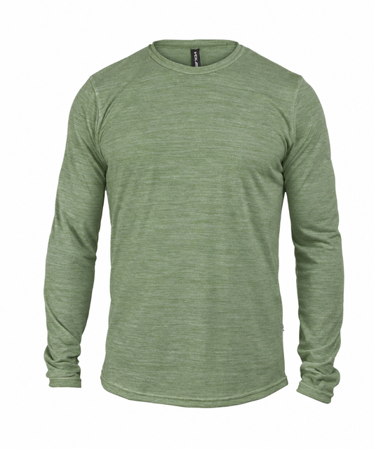 M. LIGTHWEIGHT MERINO LS TEE - MOSS HEATHER