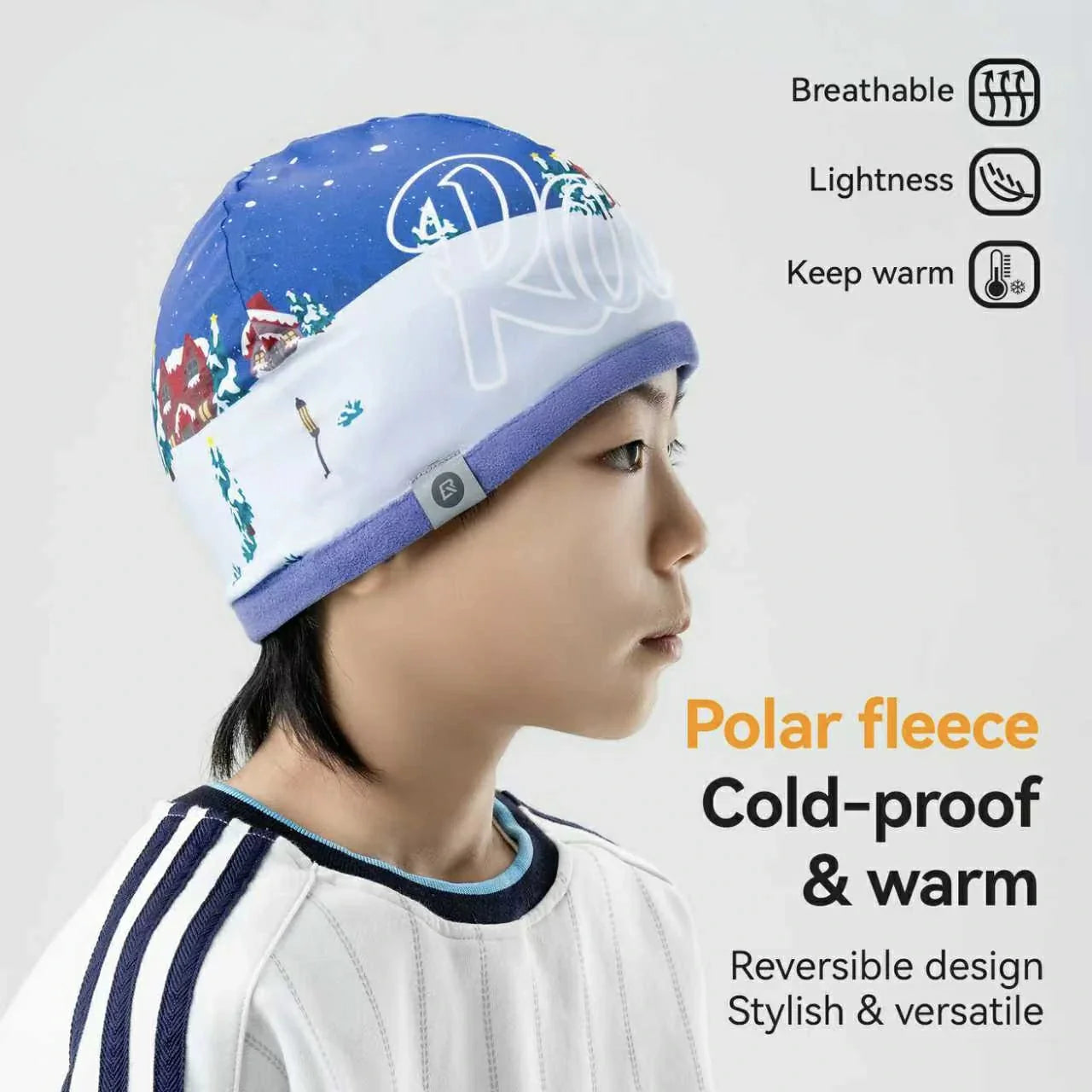 Kids Winter Fleece Beanie for Helmet Use