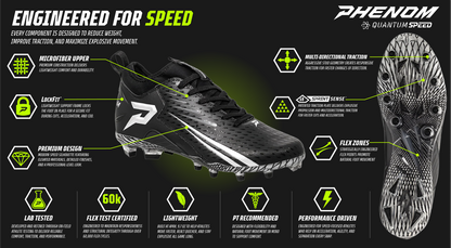 Phenom Elite Quantum Speed 2.0 Football Cleats - Orange