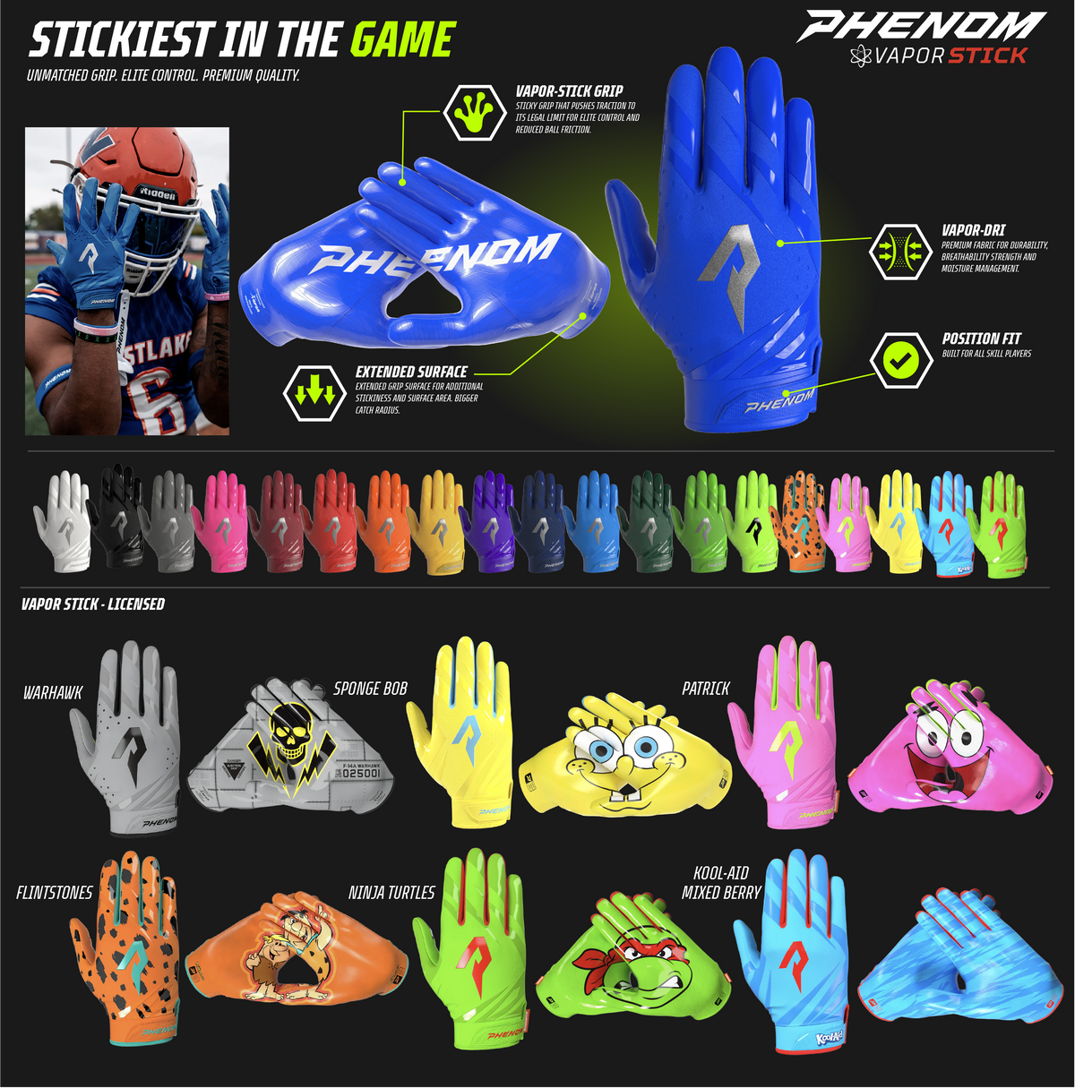 Patrick Football Gloves - VPS5 By Phenom Elite
