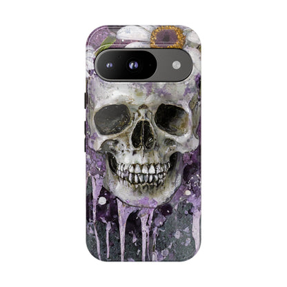 Plum Skull and Daisy Tough Phone Case