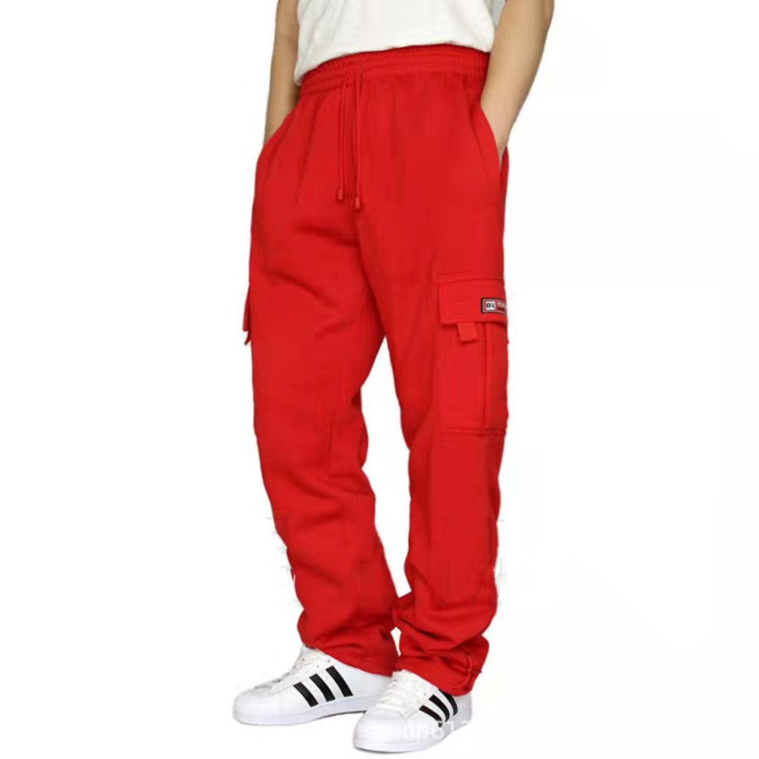 Men's Cargo Joggers - Elastic Waist Drawstring Pants with Pockets