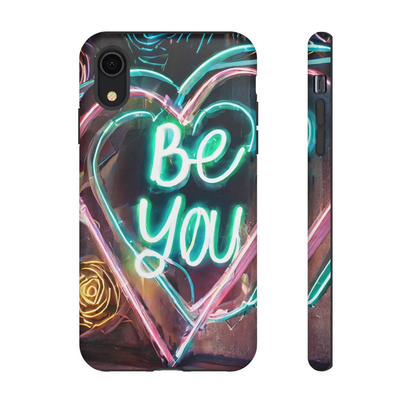Be You Colorful Neon Heart Tough Phone Case