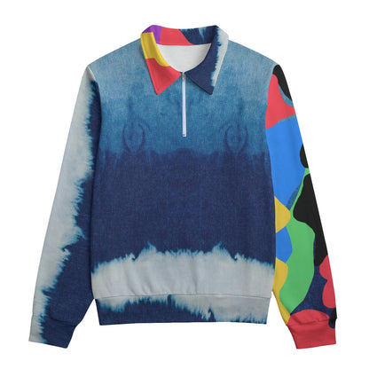 The Heart Dip Denim Print Sweatshirt