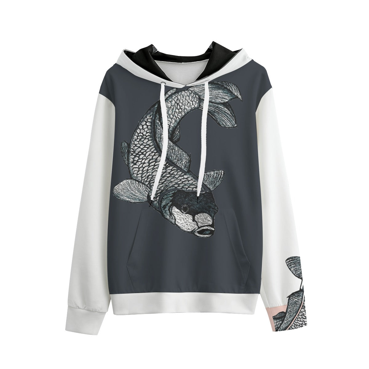 Koi Watercolor Sketch Kuroishi Unisex Cotton Pullover Hoodie