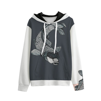 Koi Watercolor Sketch Kuroishi Unisex Cotton Pullover Hoodie