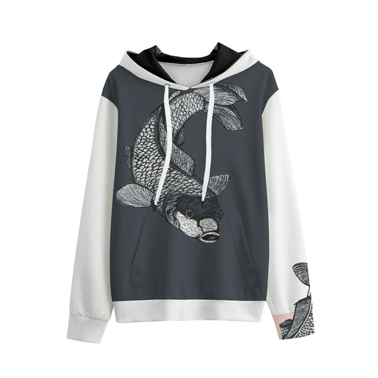 Koi Watercolor Sketch Kuroishi Unisex Cotton Pullover Hoodie