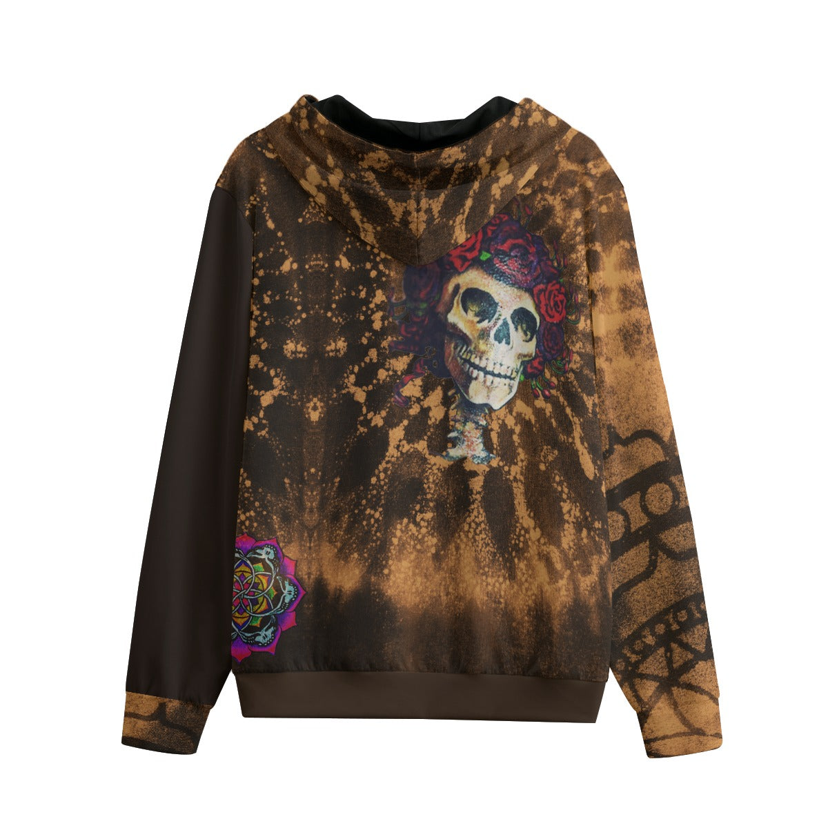 Cacao Dead Head Cotton Unisex Pullover Zip Hoodie