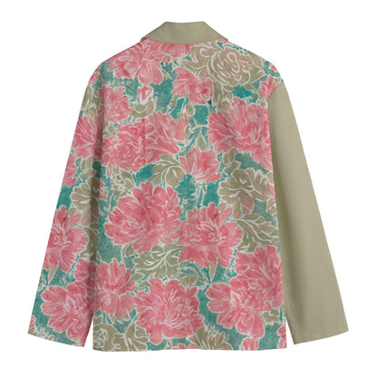 Watercolor Print Floral 2 Casual Blazer in Cotton