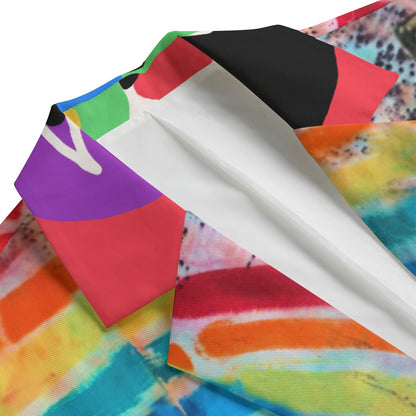 HUEMAN Hand-Painted Print Men's Casual Cotton Blazer