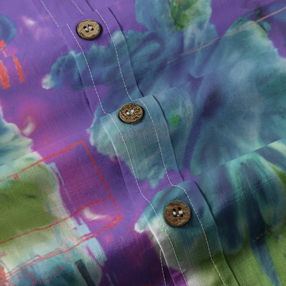 Amaru Khan Shibori Floral Men's Bamboo Cotton Collar Shirt