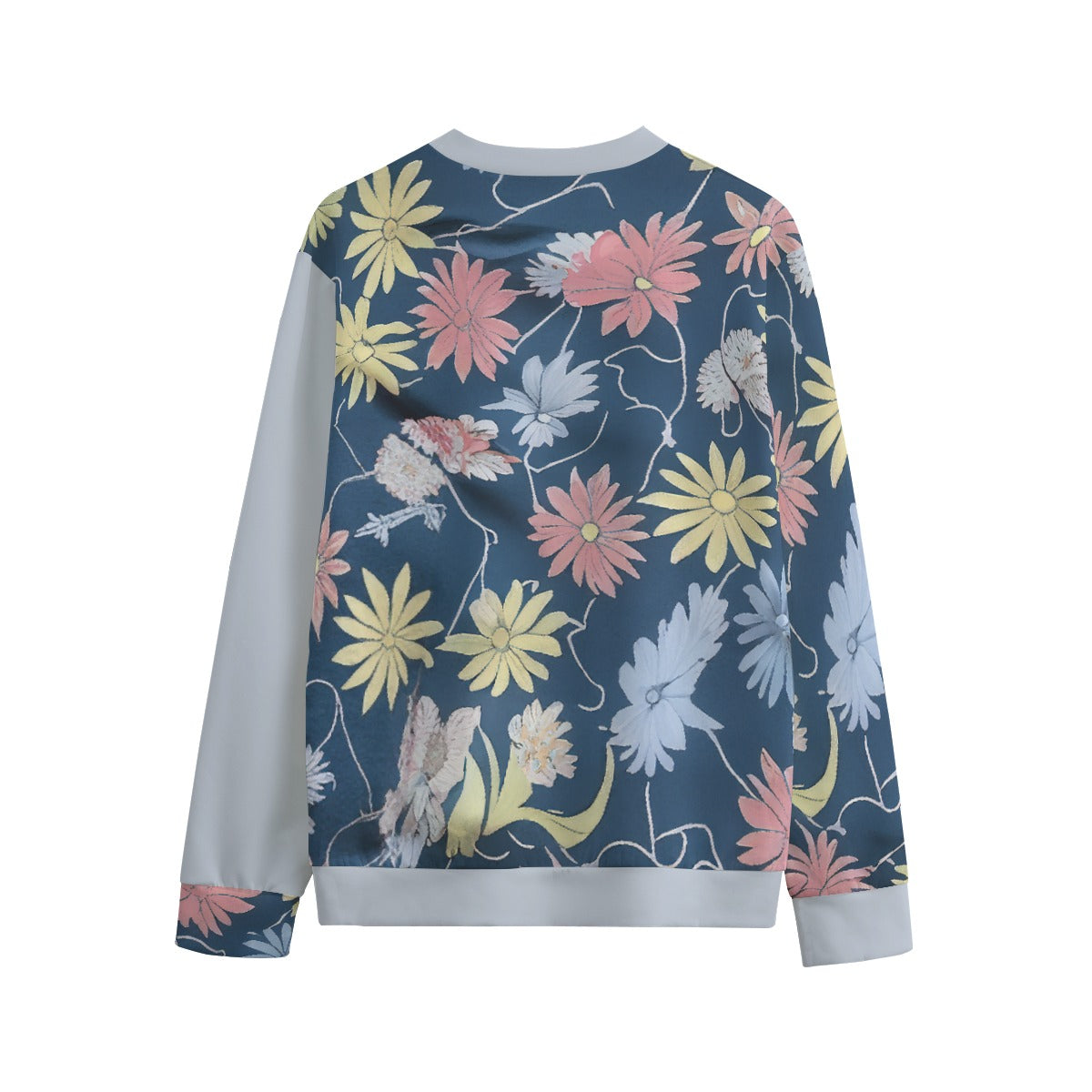 Floral Print Unisex O-neck Sweatshirt in 100% Luxury Cotton Terry Cloth