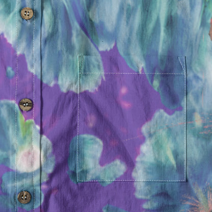 Amaru Khan Shibori Floral Men's Bamboo Cotton Collar Shirt
