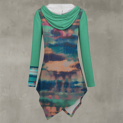 Taos Color Wash Women's Asymmetric Hem Hoodie