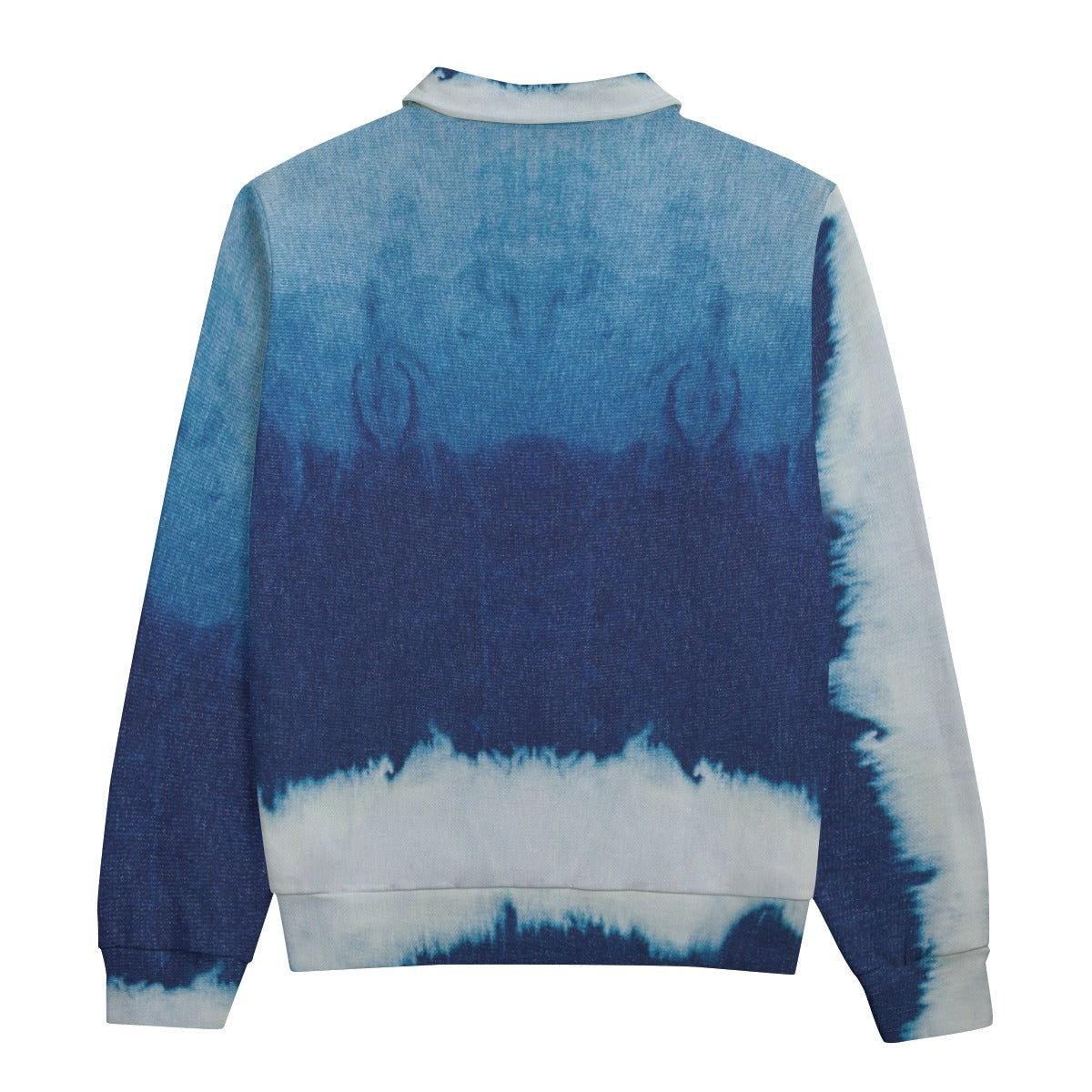 Dip Denim Print Zip Collar Sweatshirt