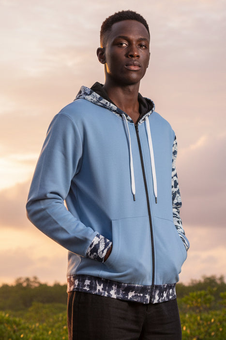 Shibori Hand Dye Print Cotton Unisex Hoodie