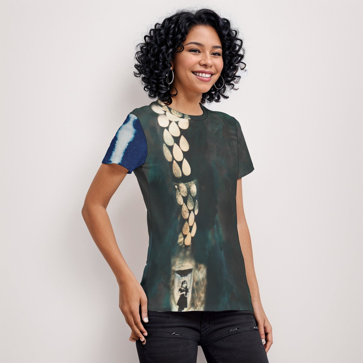 Rain Drops Print Women's T-Shirt