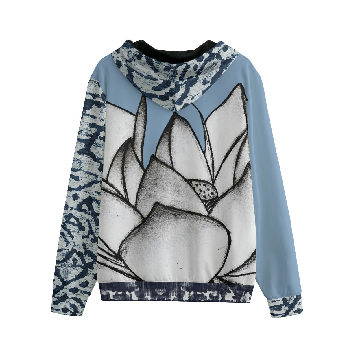 Shibori Hand Dye Print Cotton Unisex Hoodie