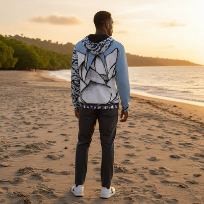 Shibori Hand Dye Print Cotton Unisex Hoodie