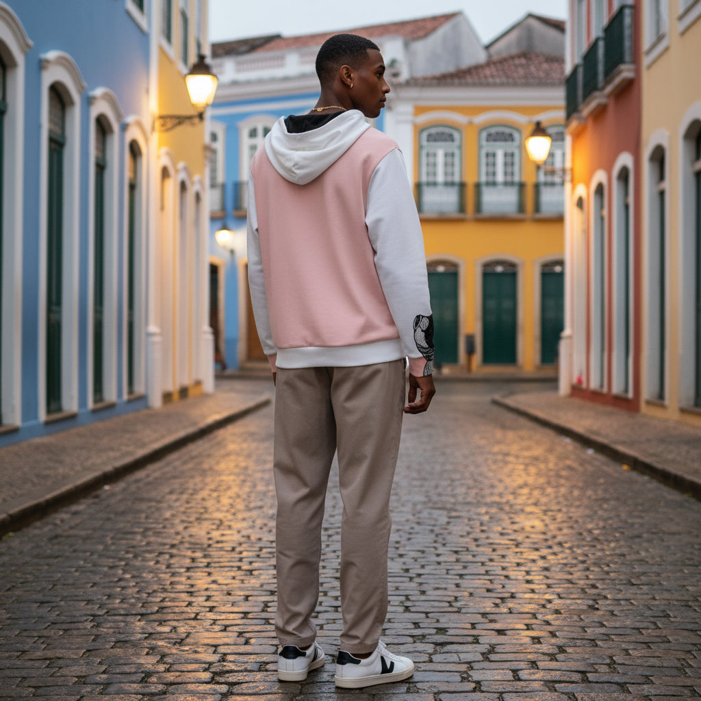 Koi Watercolor Sketch Rose Creme Unisex Cotton Pullover Hoodie