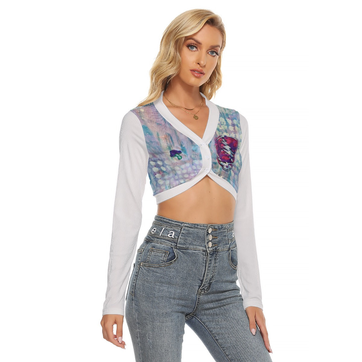 IKO Ivory Women's Crop Top Blouse