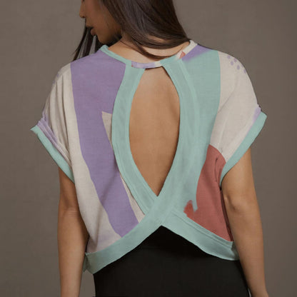 In My Feelings Women's Open-Back Crossover Workout Tee