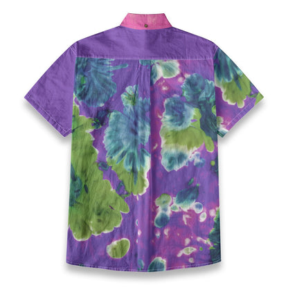 Amaru Khan Shibori Floral Men's Bamboo Cotton Collar Shirt