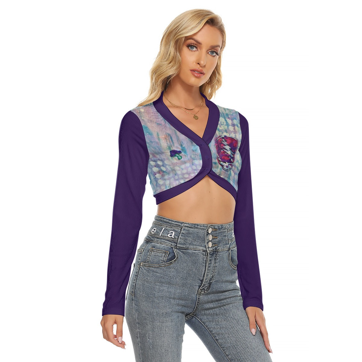 IKO PURP JUICE Women's Crop Top Blouse