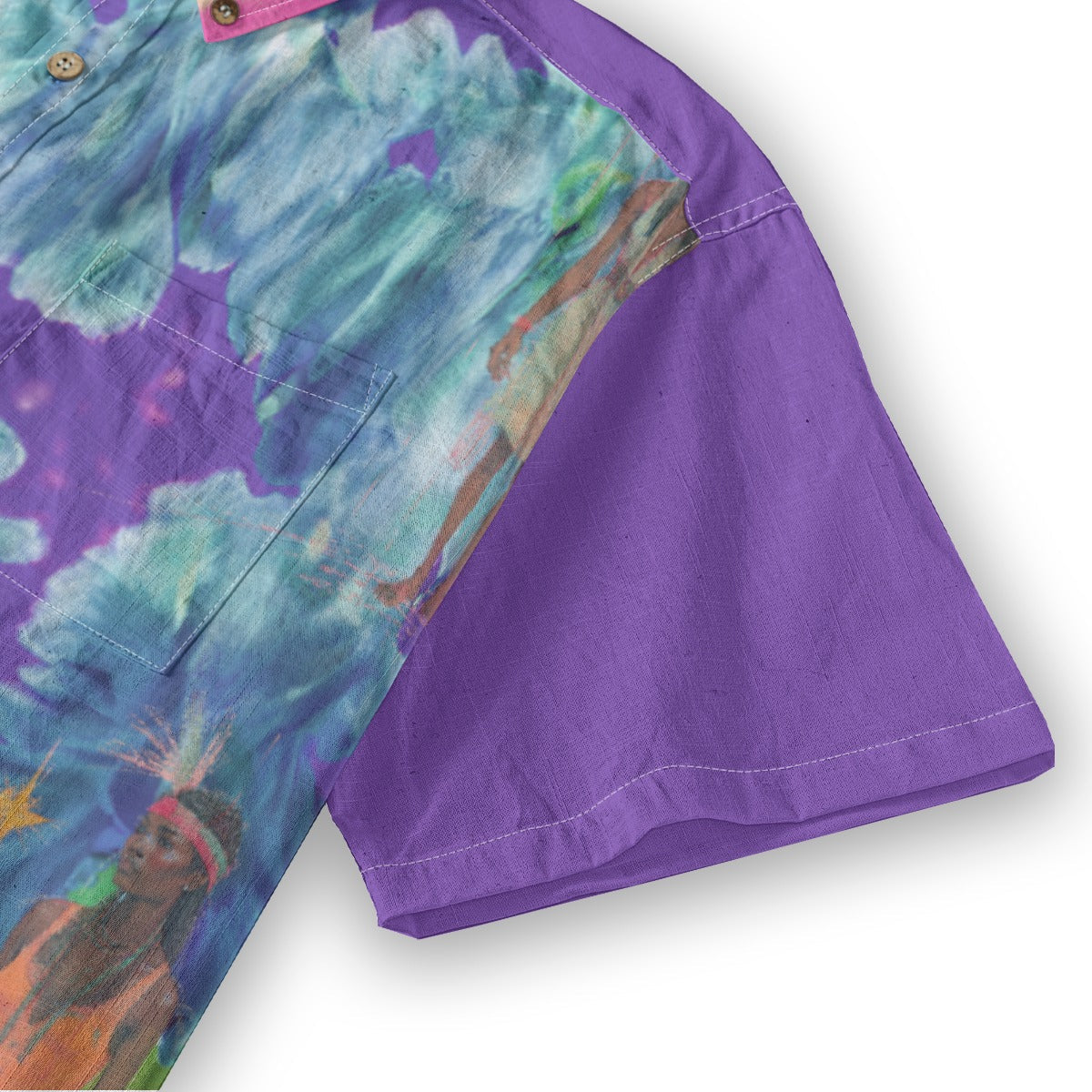 Amaru Khan Shibori Floral Men's Bamboo Cotton Collar Shirt