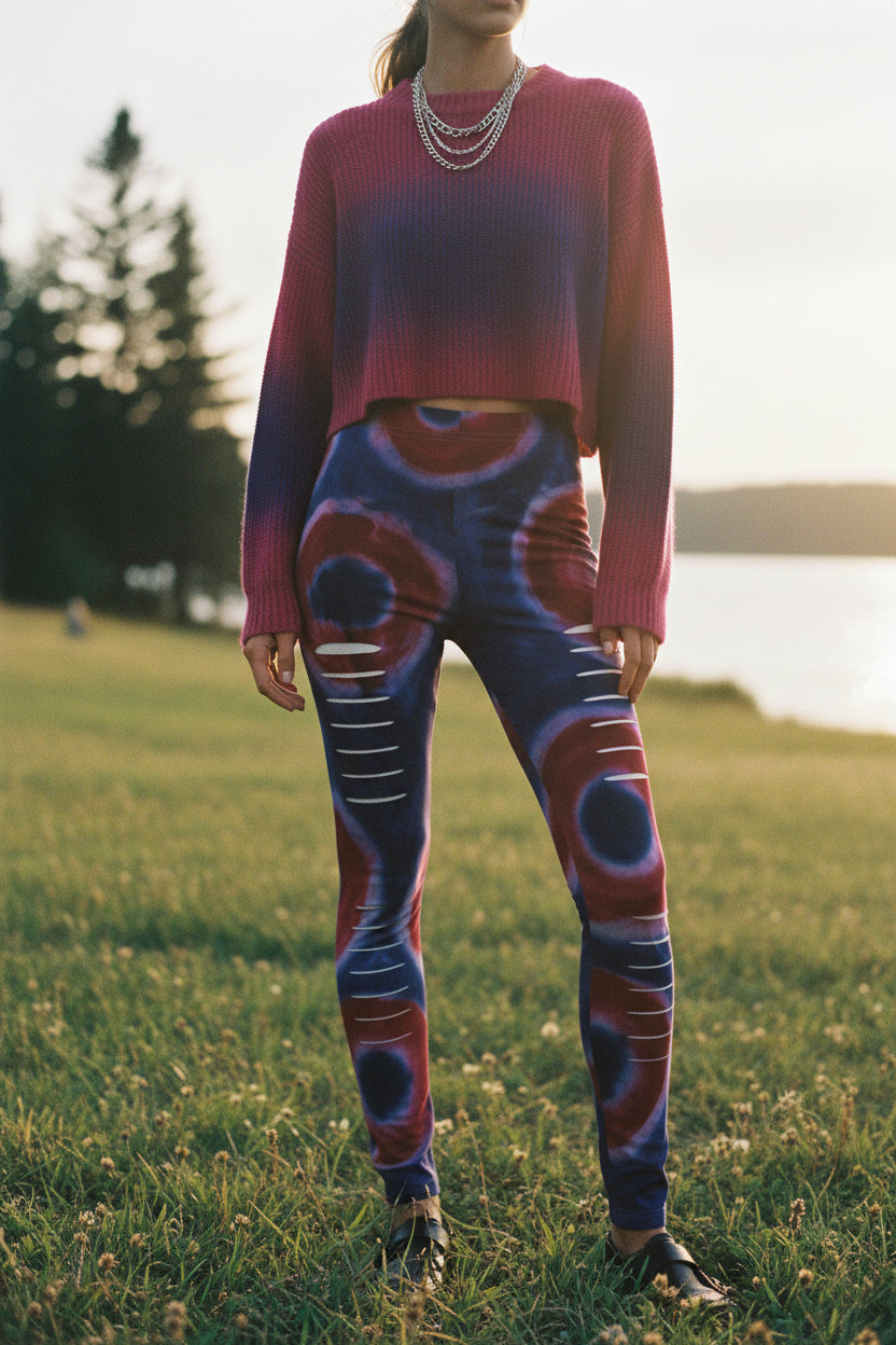 Phish Donuts Rip Grunge Leggings