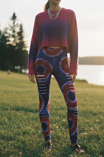 Phish Donuts Rip Grunge Leggings
