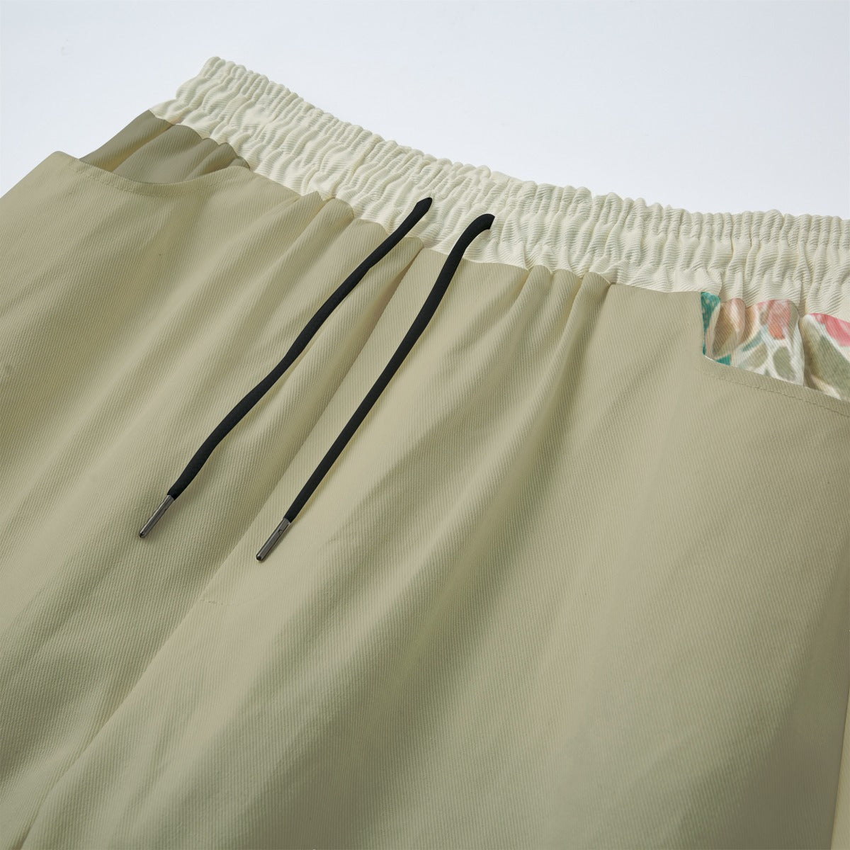 Watercolor Floral Print Unisex Cotton Casual Pants