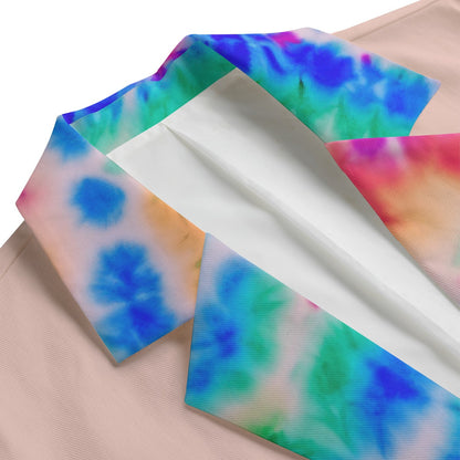 Shibori Lapel Lotus Badge Cotton Blazer