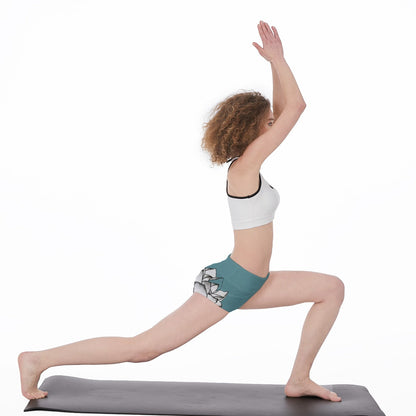 Lotus Sketch Women's Yoga Shortie Shorts