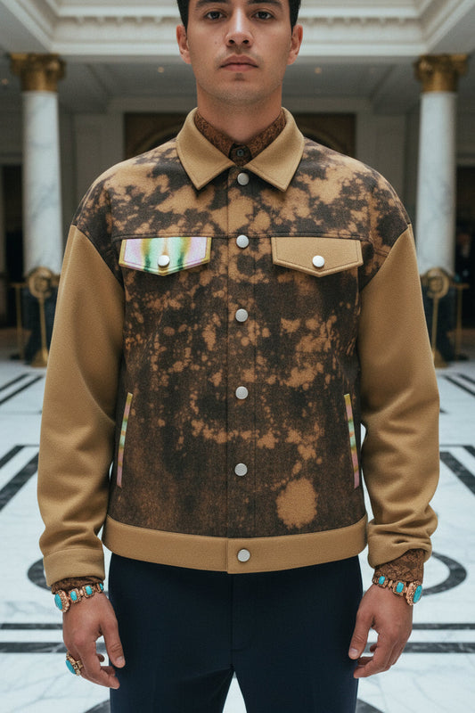 Oxidized Mandala Unisex Lapel Cotton Canvas Jacket