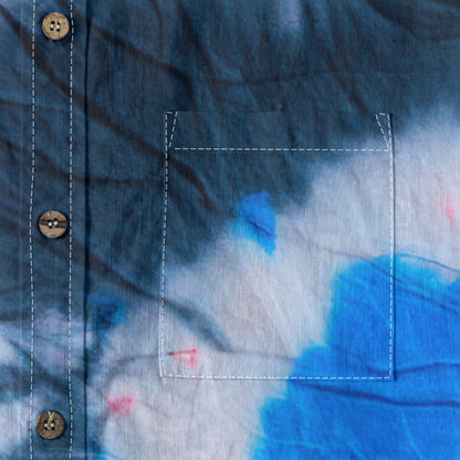 Amaru Khan Tye-Dye Men's Cotton Long Sleeve Collar Shirt