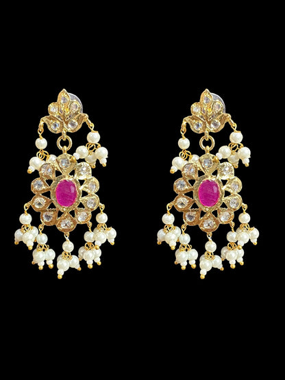 BR467 Safa guttapusalu  necklace set in rubies (SHIPS IN 3 WEEKS )