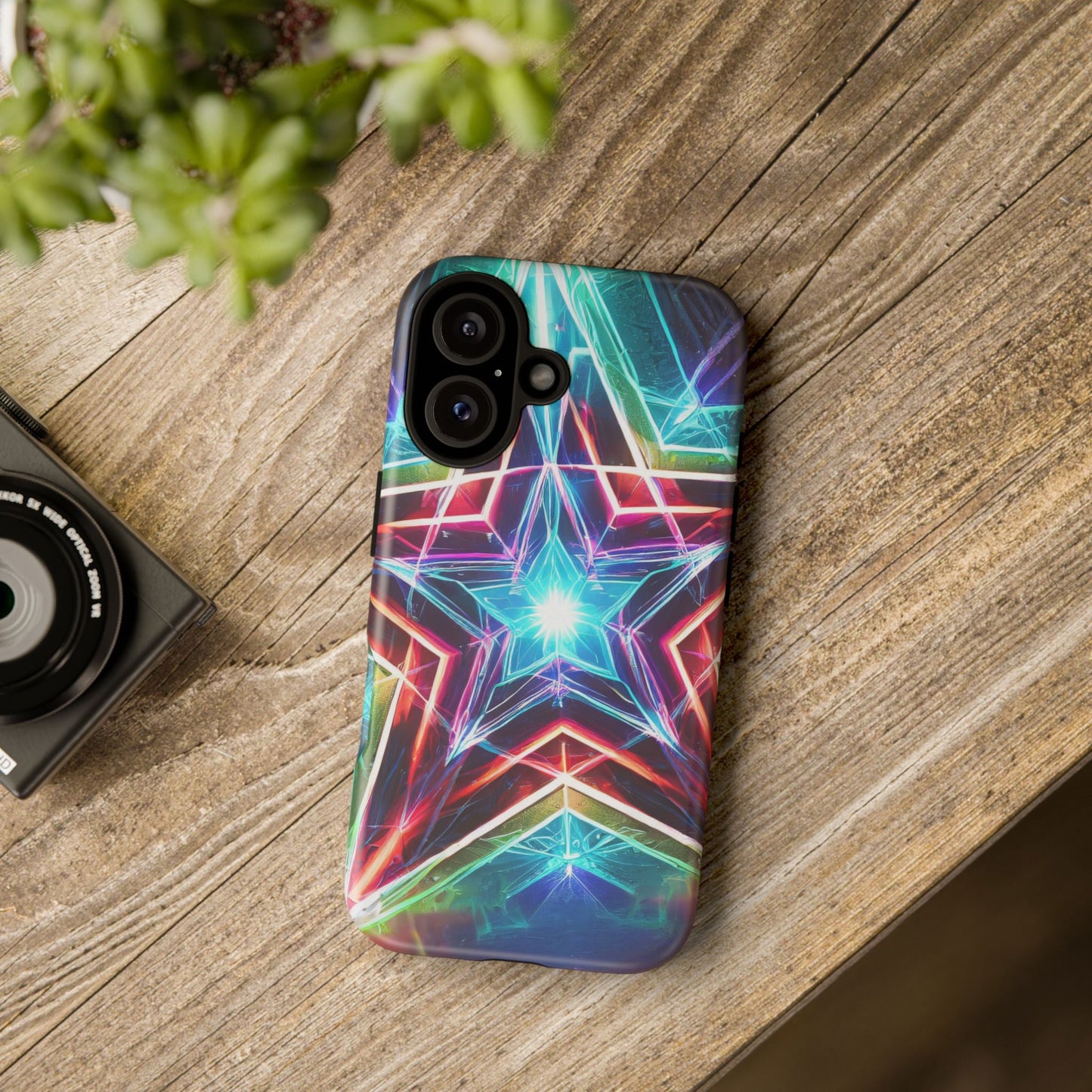 Neon Light Stars Tough Phone Case