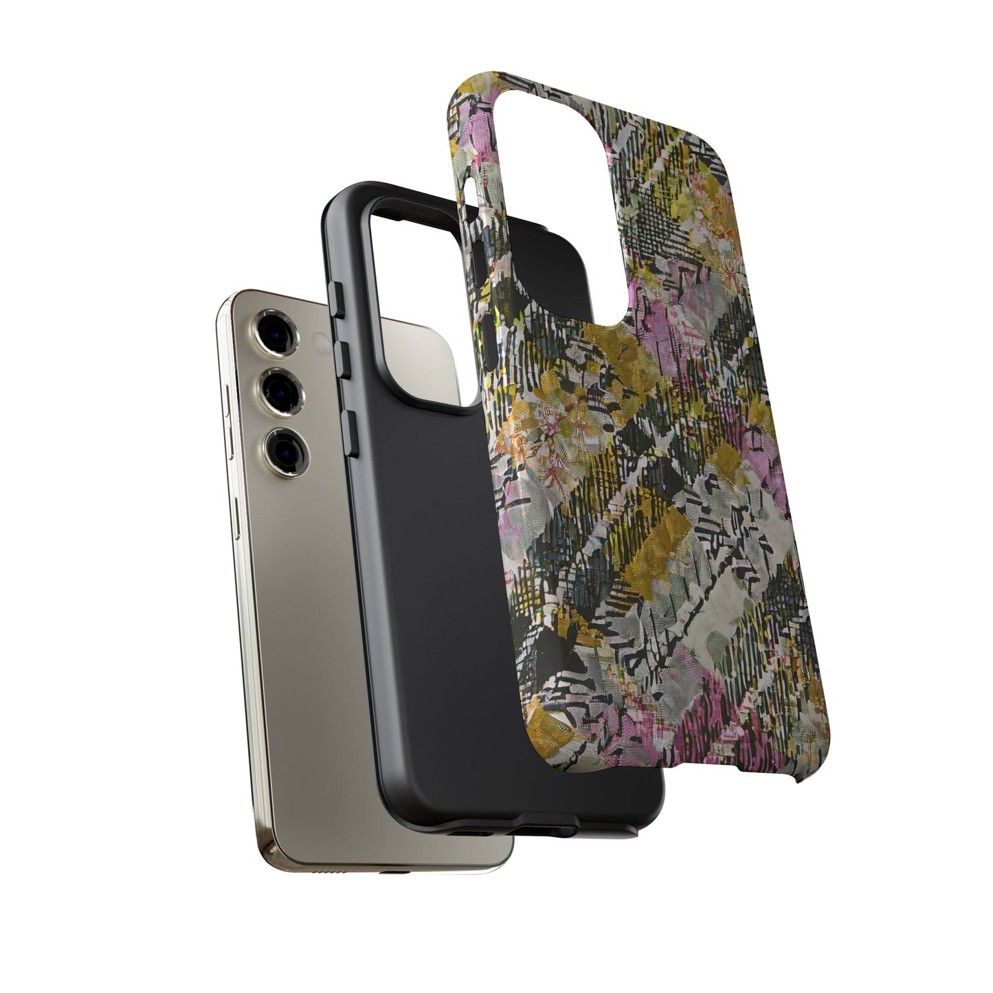 Purple Plaid Floral Artistic Tough Phone Case