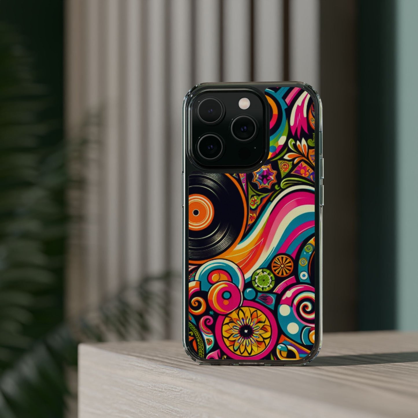 Colorful Vinyl Record Clear Phone Case