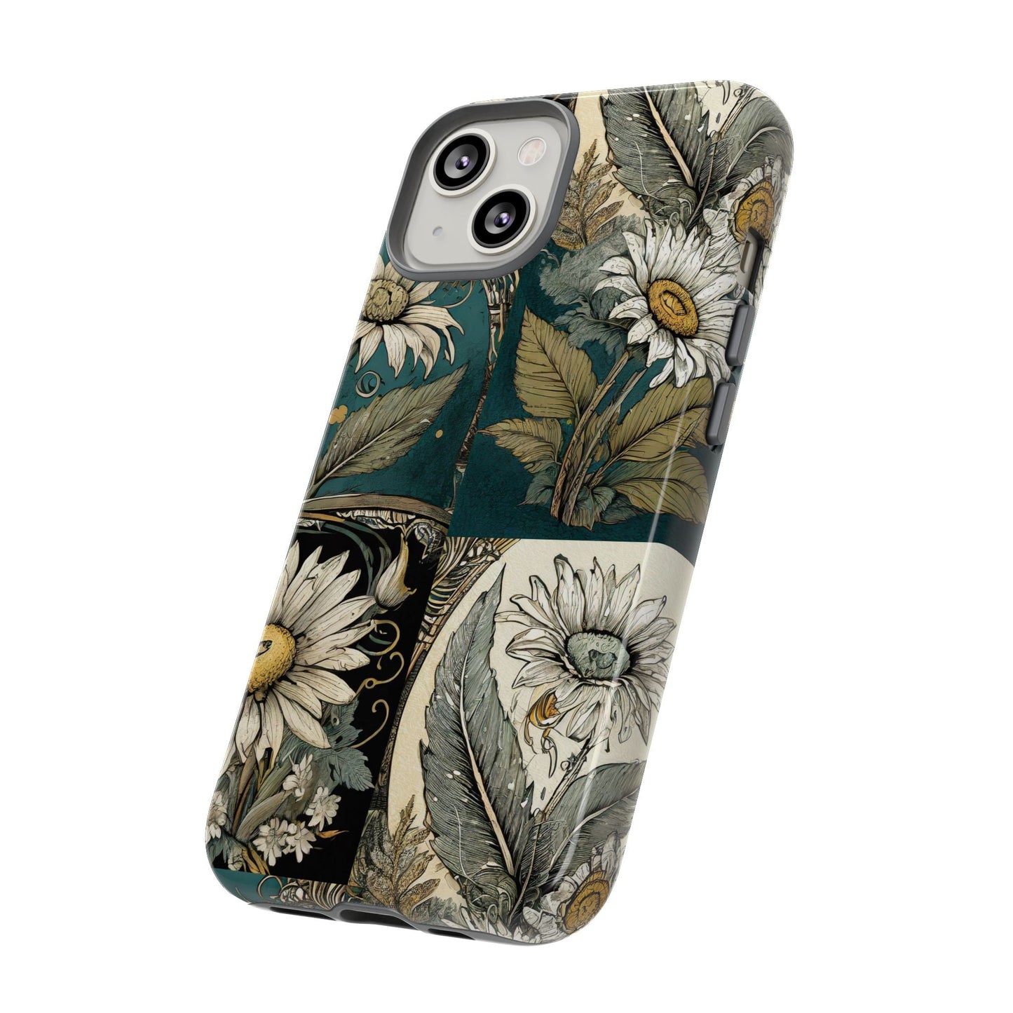 Abstract Teal Daisy Tough Phone Case