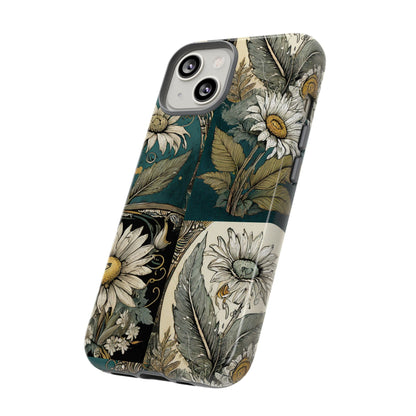 Abstract Teal Daisy Tough Phone Case