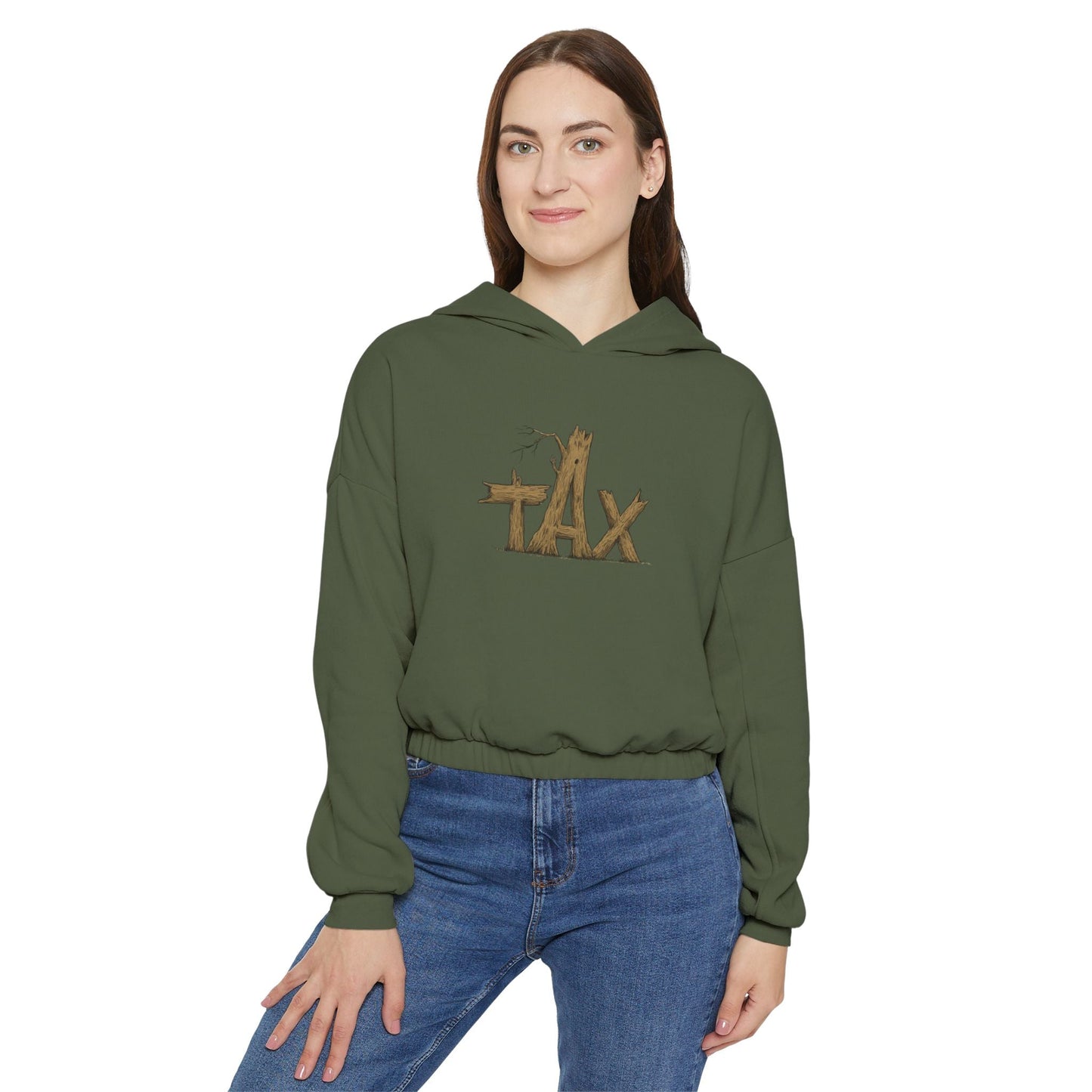 Women’s Cropped Wood Tax Hoodie