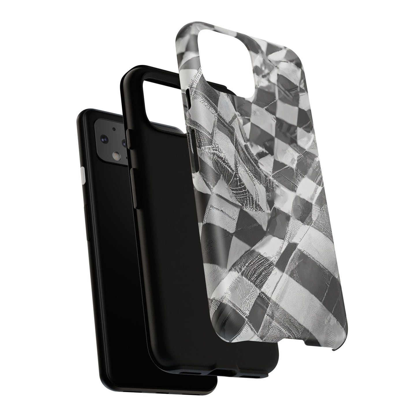 Abstract Checker Print Tough Phone Case