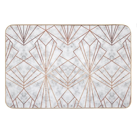 Art Deco Marble & Copper - Large Scale Bath Mat