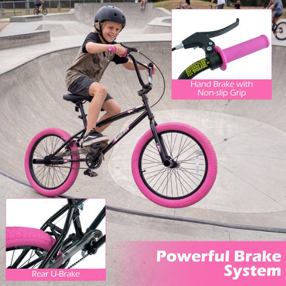 20" Trick Bicycle with 360 Degree Steering and Adjustable Seat for Kids and Teens